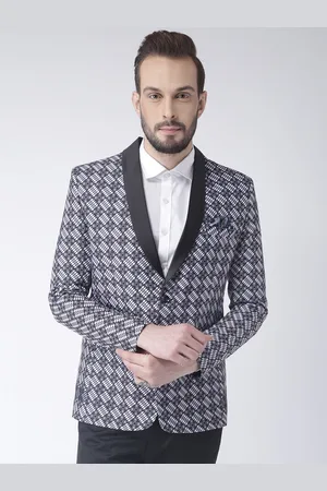 Hangup Men Multicoloured Printed Single-Breasted Casual Blazer