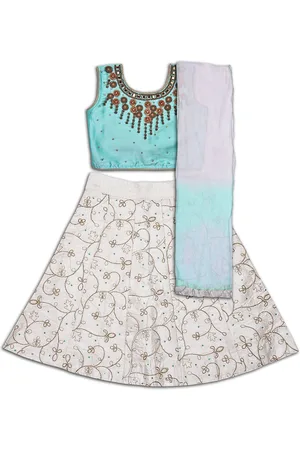 Wish Karo Girls Embroidered Beads and Stones Ready to Wear Lehenga & Blouse With Dupatta