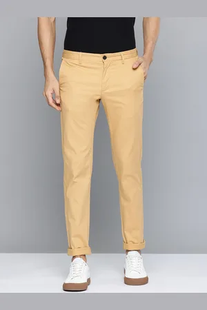 Indian Terrain Men Brooklyn Slim Fit Textured Chinos Trousers