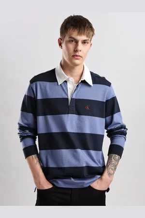 Calvin Klein Men Striped Polo Collar Pockets T-shirt
