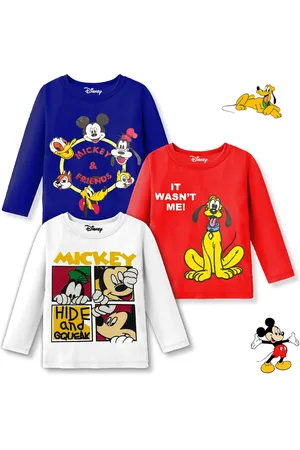 Miss and Chief Boys Typography 3 Mickey Mouse Printed T-shirt
