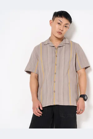 PEOPLE Men Slim Fit Opaque Printed Casual Shirt
