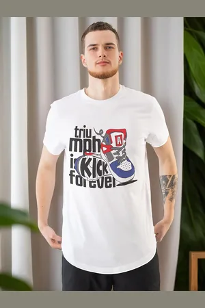 Moda Rapido Men Typography Printed Applique T-shirt