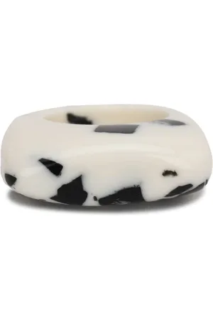 Forever 21 Black & White Resin Glossy Finishing Finger Ring