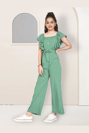 YK Girls Cotton Basic Jumpsuit