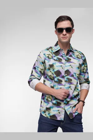 French Connection Pure Cotton Slim Fit Abstract Printed Casual Shirt