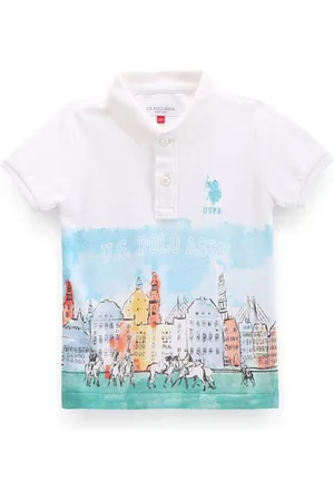 Ralph Lauren Boys Printed Polo Collar Pure Cotton T-shirt