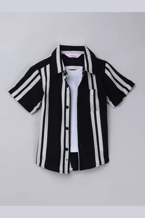 taffykids Boys Comfort Multi Stripes Opaque Striped Casual Shirt