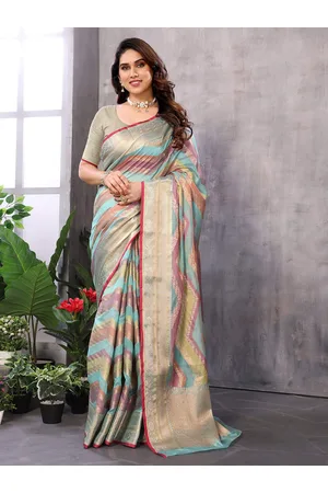 Moda Rapido Leheriya Zari Organza Kanjeevaram Saree