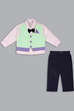 Wish Karo Boys Colourblocked Shirt with Trousers