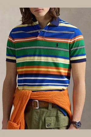 Ralph Lauren Men Striped Cotton Slim Fit Polo T-Shirt