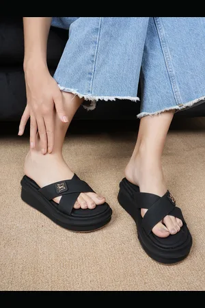 LAVIE Textured women Platform Sandals with Buckles