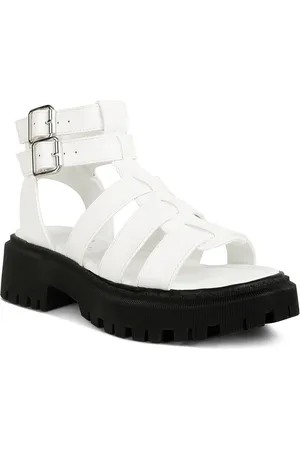 London Rag Open Toe Platform Heels With Double Buckle Closure