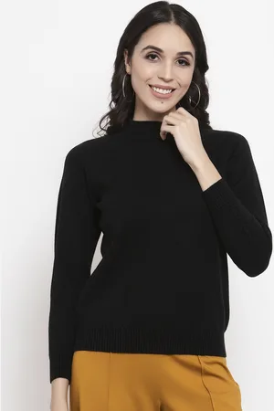 Gipsy Women Black Solid Pullover Sweater