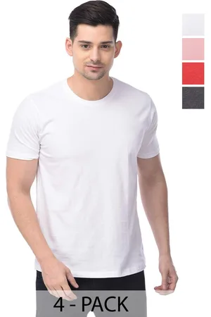 Color Capital Unisex Pack Of 4 Solid Round Neck Cotton T-shirts