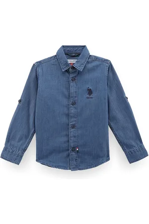 Ralph Lauren Boys Classic Brand Logo Spread Collar Cotton Casual Shirt