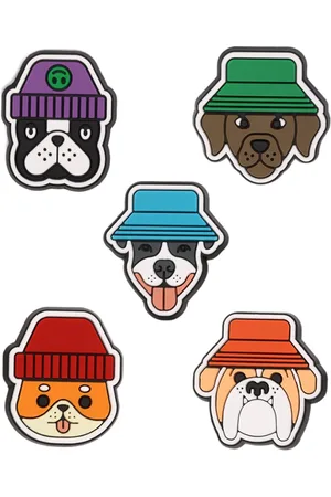 Crocs 5-Pcs Dogs In Hats Shoe Charms Jibbitz