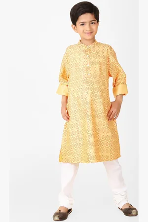 Fabindia Boys Ethnic Motifs Printed Mandarin Collar Kurta