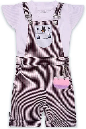 Wish Karo Girls Striped Top with Shorts