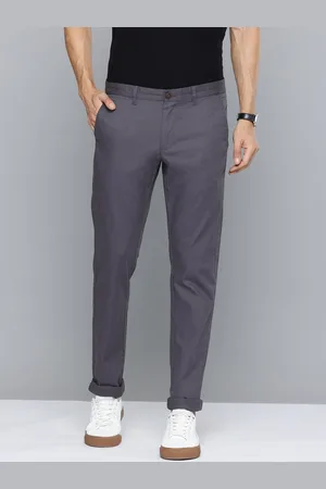Indian Terrain Men Brooklyn Slim Fit Textured Chinos Trousers