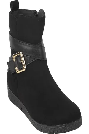Catwalk Women Buckle Detail Regular Wedge Boots