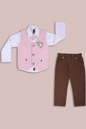 Wish Karo Boys Striped Shirt With Trousers