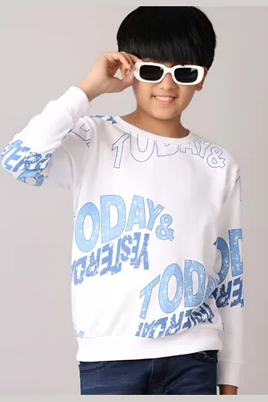 V-Mart Boys Typography Printed Round Neck Cotton T-shirt