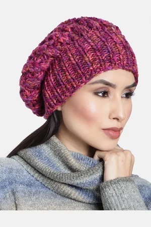 Magic Needles Women Pink Handknitted Woollen Beanie