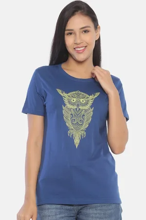 OBOW Women Bio Finish Graphic Printed Round Neck Cotton T-shirt