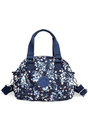 Diva Dale Women Navy Blue & white Floral Printed Structured Synthetic Handbag