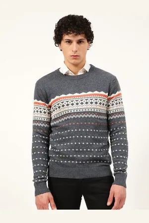 HARSAM Men Striped Wool Pullover