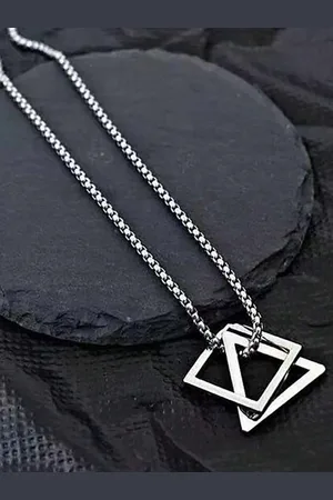 Roadster Silver-Plated Geometric Pendants with Chains