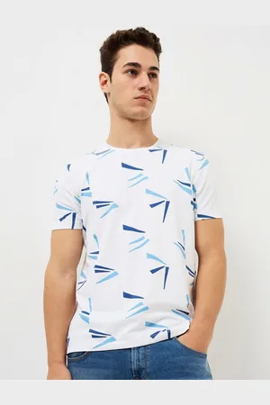 SPYKAR Men Abstract Printed Round Neck Cotton Slim Fit T-shirt