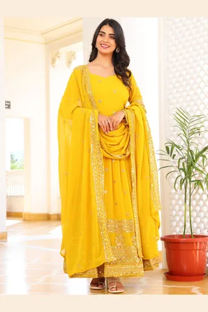 Ethnic Yard Women Ethnic Motifs Regular Beads and Stones Kurta with Pyjamas & With Dupatta