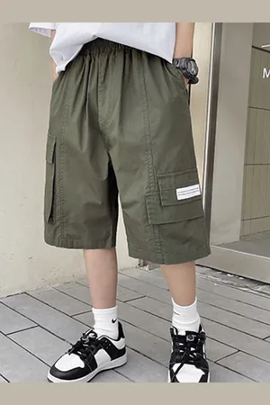 LULU & SKY Boys High-Rise Cargo Shorts