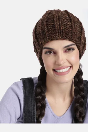 Magic Needles Unisex Brown Handknitted Beanie