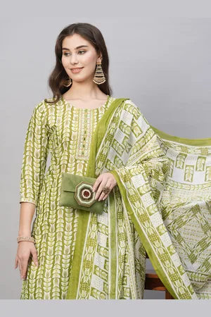 Kalini Ethnic Motifs Printed Thread Work Detailed Straight Kurta & Trousers With Dupatta