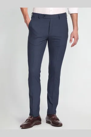 Arrow Men Mid Rise Plain Slim Fit Formal Trousers