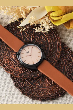 DressBerry Women Brass Dial & Leather Straps Analogue Watch DB006L