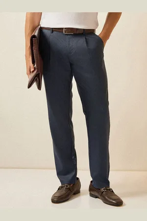 The Bear House Men Solid Regular Fit Formal Trouser