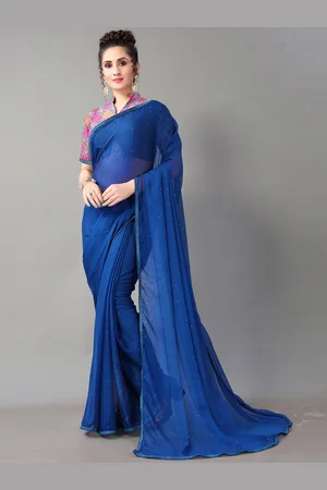 HRITIKA Embelished Pure Chiffon Saree
