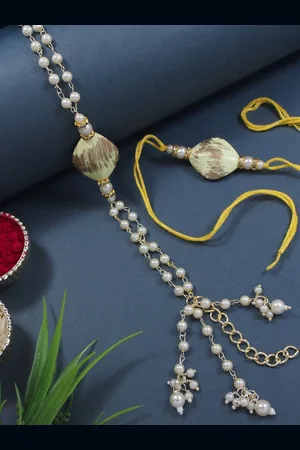 I Jewels Set Of 2 Bhaiya Bhabhi Lumba Rakhi Bracelet