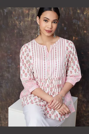 Lifestyle Floral Print Off-Shoulder Cotton Top