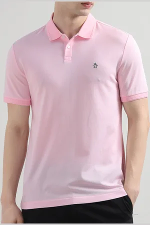 Original Penguin Men Solid Polo Collar Cotton T-shirt