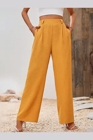 LULU & SKY Women Straight Fit High-Rise Trousers