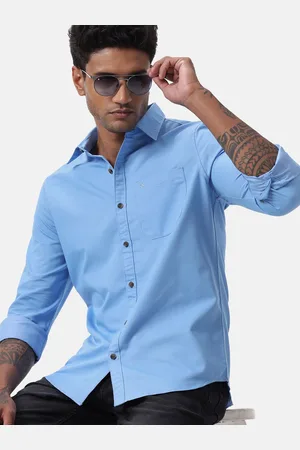 WROGN Men Custom Spread Collar Solid Cotton Casual Shirt