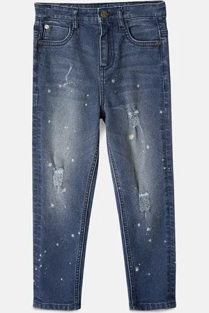Angel & Rocket Boys Blue Comfort Mildly Distressed Heavy Fade Stretchable Cotton Jeans