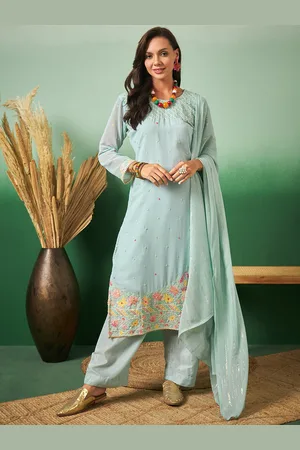 Sangria Floral Embroidered Unstitched Dress Material
