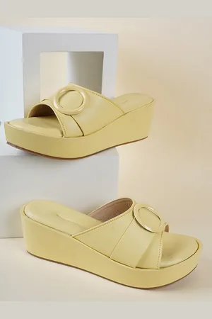 Walkfree Solid Open Toe Wedge Heels
