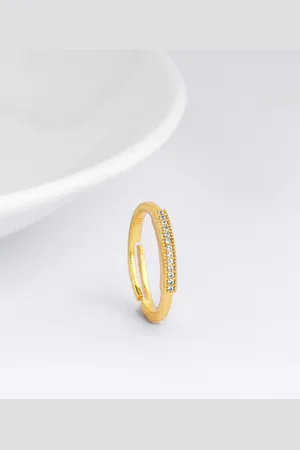 GIVA Gold-Plated 925 Sterling Silver Cubic Zirconia Studded Finger Ring